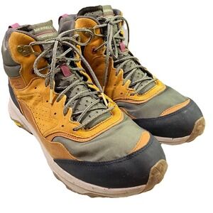 Merrell Speed Solo Men's Waterproof Hiking Shoes/Boots Vibram Sz.15 Green & Tan